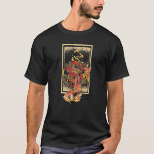 Camiseta Peixe Koi com dragão e Koi japonês com japonês