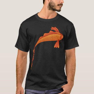 Camiseta Peixe koi dourado e vermelho com detalhes