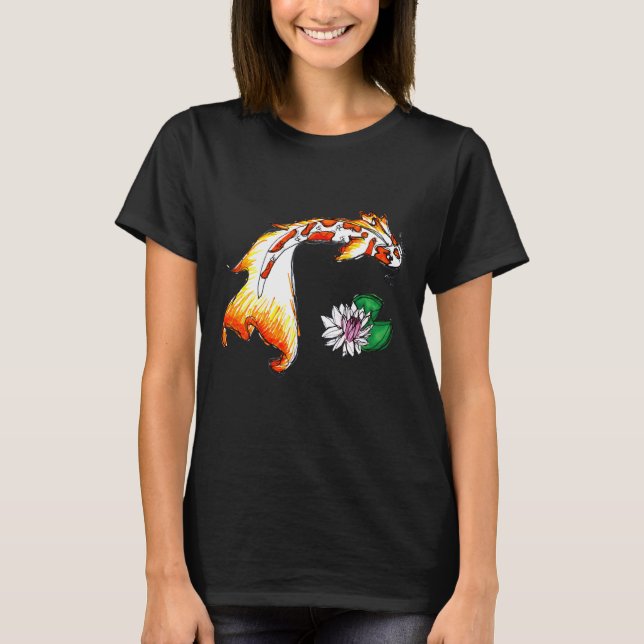 Camiseta Peixe Koi E Lilypad (Frente)