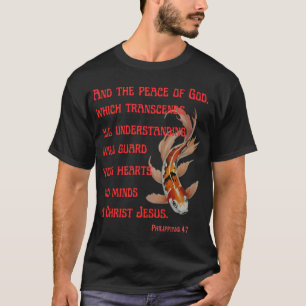 Camiseta Peixe koi e versículo da Bíblia