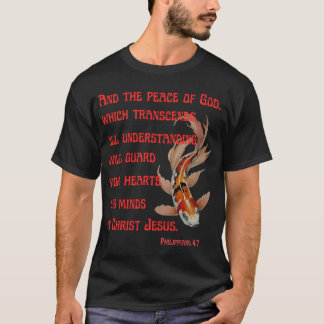 Camiseta Peixe koi e versículo da Bíblia