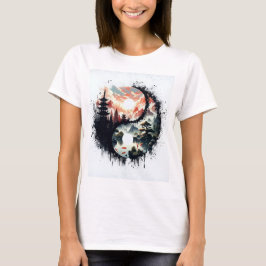 Camiseta Peixe Koi e Yin Yang do Templo