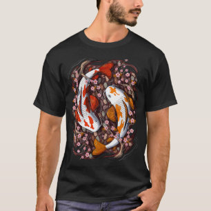 Camiseta Peixe Koi Flor de Cerejeira