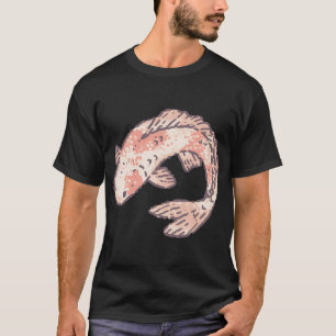 Camiseta Peixe Koi, ilustração pastel de koi com escamas ro