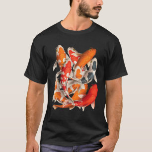Camiseta Peixe Koi Japonês Asiático Carpa Arte de Peixe Nis
