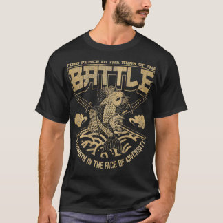Camiseta Peixe Koi japonês e espada Samurai ART japonês B