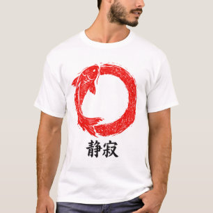 Camiseta Peixe Koi Japonês Enso Círculo Arte Minimalista
