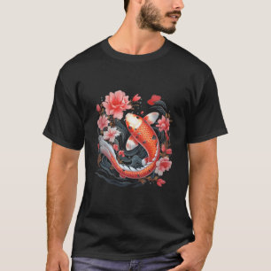Camiseta Peixe Koi Japonês Nishikigoi Peixe Quadro Negro