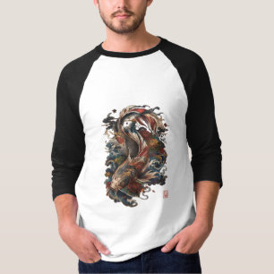 Camiseta Peixe Koi Japonês   Tatuagem Tradicional Japonesa
