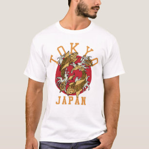 Camiseta Peixe Koi Japonês Tóquio