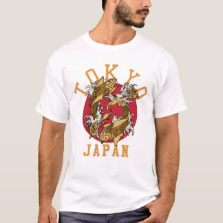Camiseta Peixe Koi Japonês Tóquio