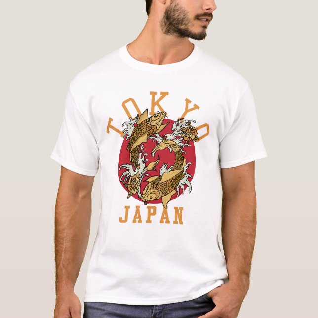 Camiseta Peixe Koi Japonês Tóquio (Frente)