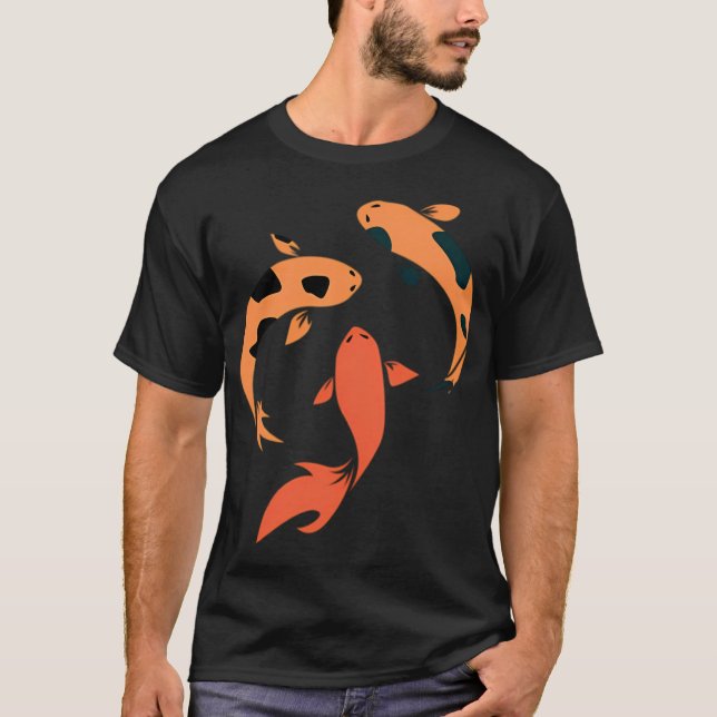 Camiseta peixe Koi laranja (Frente)