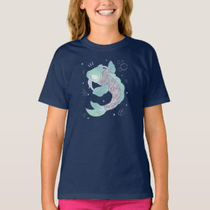 Camiseta Peixe Koi Pastel Arte Popular Caprichosa Subaquá
