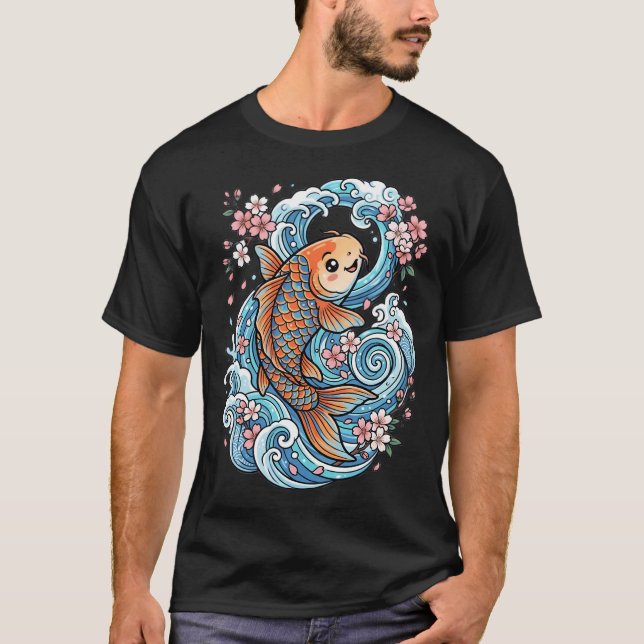 Camiseta Peixe Koi Samurai Épico (Frente)