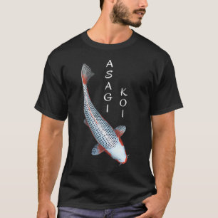 Camiseta Peixe Koi Variedade Asagi - pequeno com texto bran
