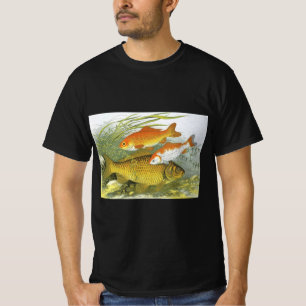 Camiseta Peixe-Koi Vintage Aquatic Goldfish, vida marinha