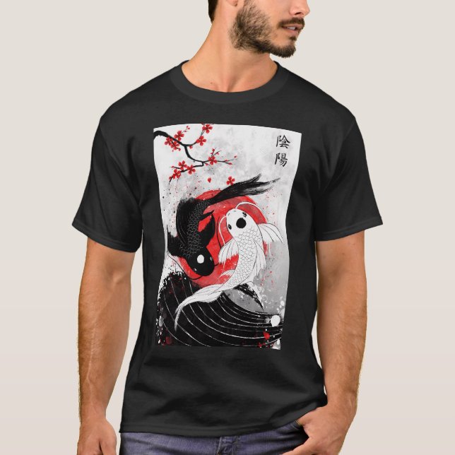 Camiseta Peixe Koi - Yin Yang (Frente)