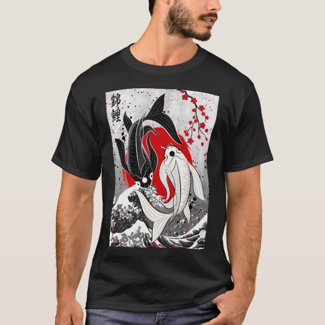 Camiseta peixe Koi - Yin Yang (Frente)