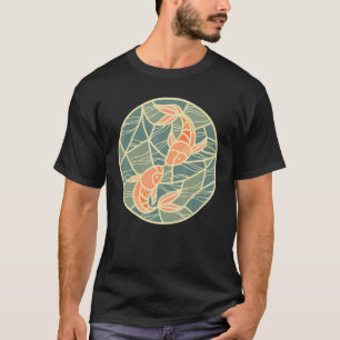 Camiseta Peixe Koi Yin Yang Estilo Asiático