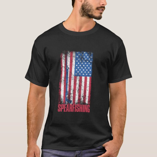 Camiseta Peixe-Lança - Pesca-Lança, Bandeira da América, H (Frente)