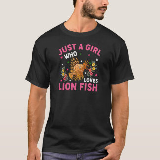 Camiseta Peixe Leão Peixe Apenas Uma Garota Que Ama Peixe