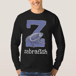 Camiseta Peixe Letra Alfabeto Peixe-Zebra Crianças