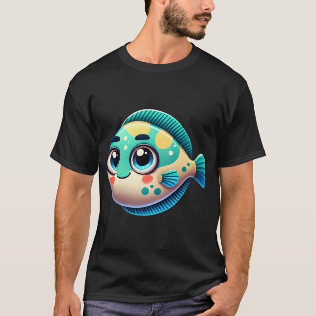 Camiseta Peixe-Linguado Adorável (Frente)