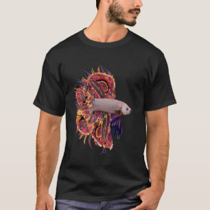 Camiseta Peixe lutador Betta splendens colorido como um pre
