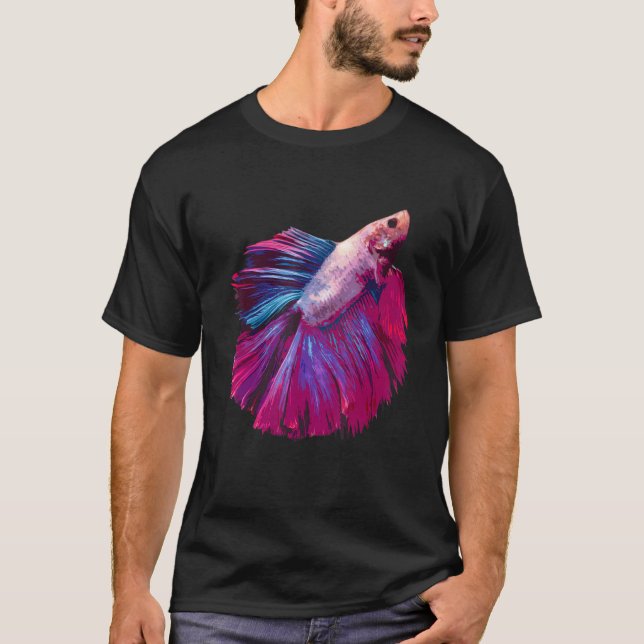 Camiseta Peixe Lutador Siames de Água Doce Betta Fish Graph (Frente)