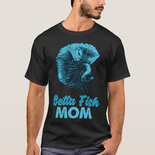 Camiseta Peixe Mãe Azul Lutando Peixes (Frente)