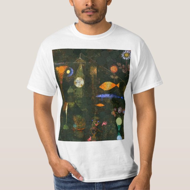 Camiseta Peixe magia, pontos infinitos por Paul Klee (Frente)