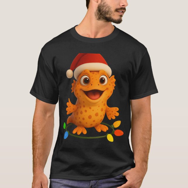 Camiseta Peixe-Mão Listrado de Natal (Frente)