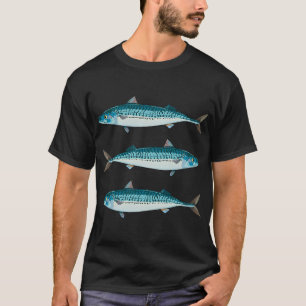 Camiseta peixe marinho cavala em tons de azul