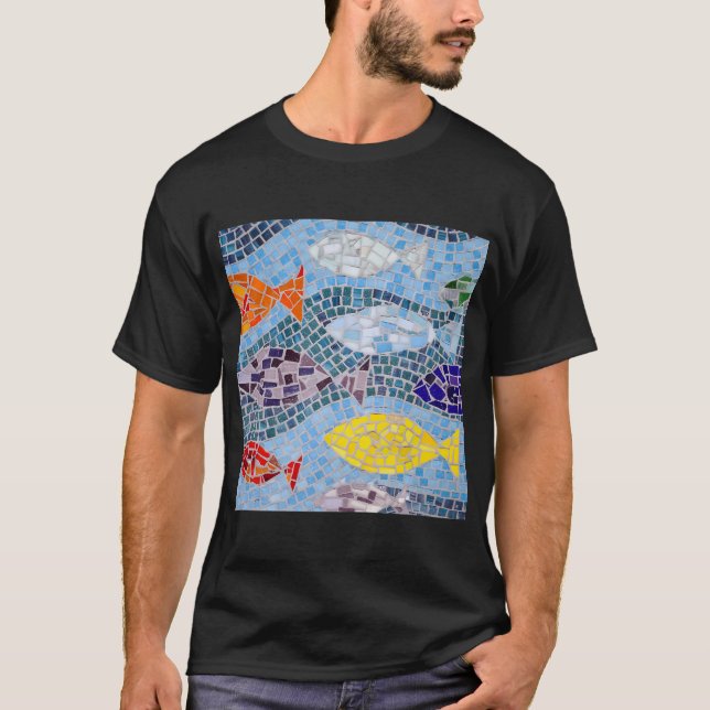 Camiseta Peixe Mosaico Colorido (Frente)