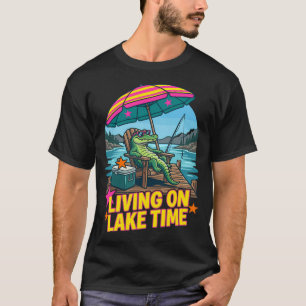 Camiseta Peixe na pesca com vara de pescar & chapéu