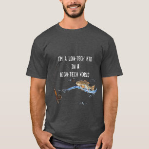 Camiseta peixe na vara de pesca com citação divertida