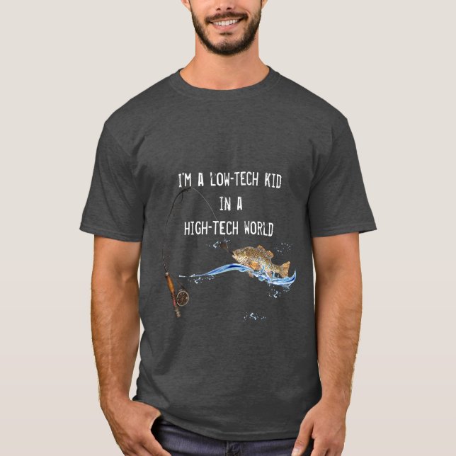 Camiseta peixe na vara de pesca com citação divertida (Frente)