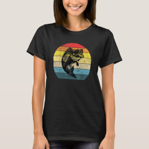 Camiseta Peixe No Design Retro Distressed Vintage De Pesca