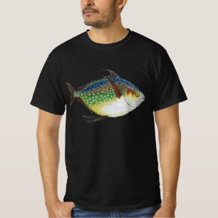 Camiseta Peixe Opah Tropical, Animal Aquático Marinho Vinta