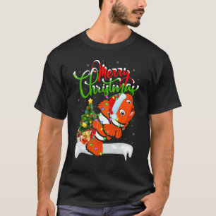 Camiseta Peixe Palhaço Decorações de Natal Papai Noel Peixe