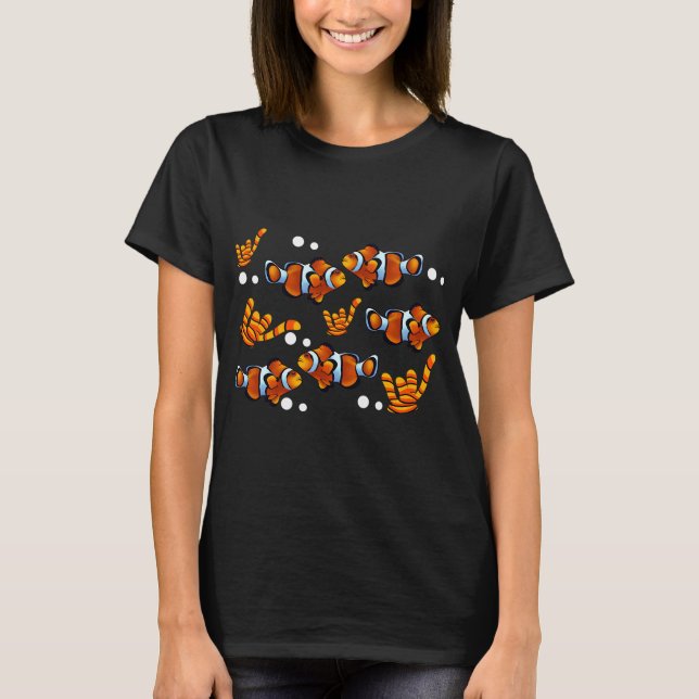 Camiseta Peixe palhaço padrão de peixe fofo (Frente)