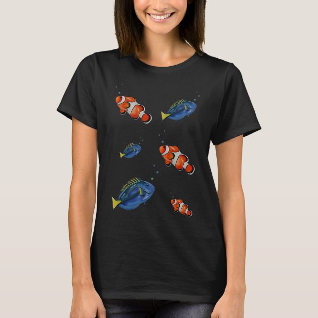 Camiseta Peixe-palhaço & peixe-tangue-azul (Frente)