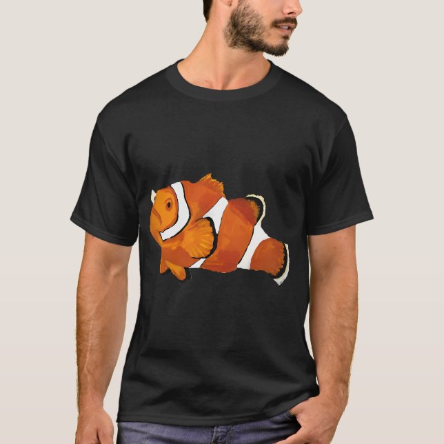 Camiseta Peixe Palhaço Pintado à Mão Peixe Fofo (Frente)