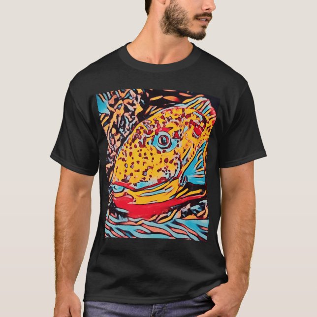 Camiseta Peixe Papagaio Bloco Impresso (Frente)