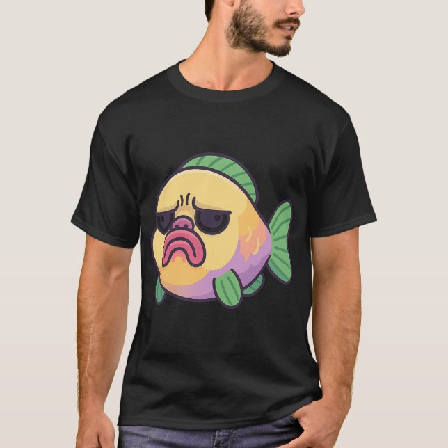 Camiseta Peixe Papagaio Meme - Engraçado (Frente)
