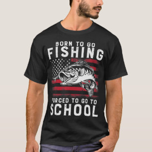 Camiseta Peixe Patriótico Grunge Distressed Bandeira EUA