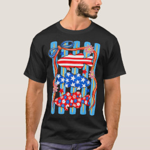 Camiseta Peixe Patriótico Vermelho Branco Azul Verão Divert