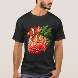 Camiseta Peixe Payaso Anêmona Aquário de Recife de Água Sal