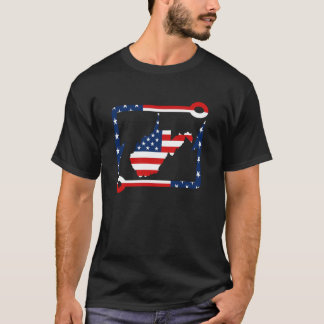Camiseta Peixe Pesca Virgínia Ocidental EUA Bandeira Gancho